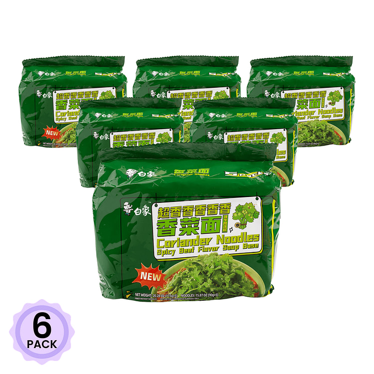 白象极致系列 香菜面 5连包 575 克*6 包