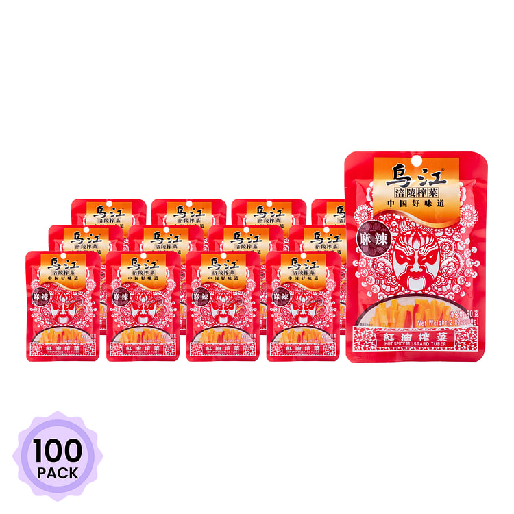 乌江涪陵榨菜 麻辣红油榨菜 80 克*100 包