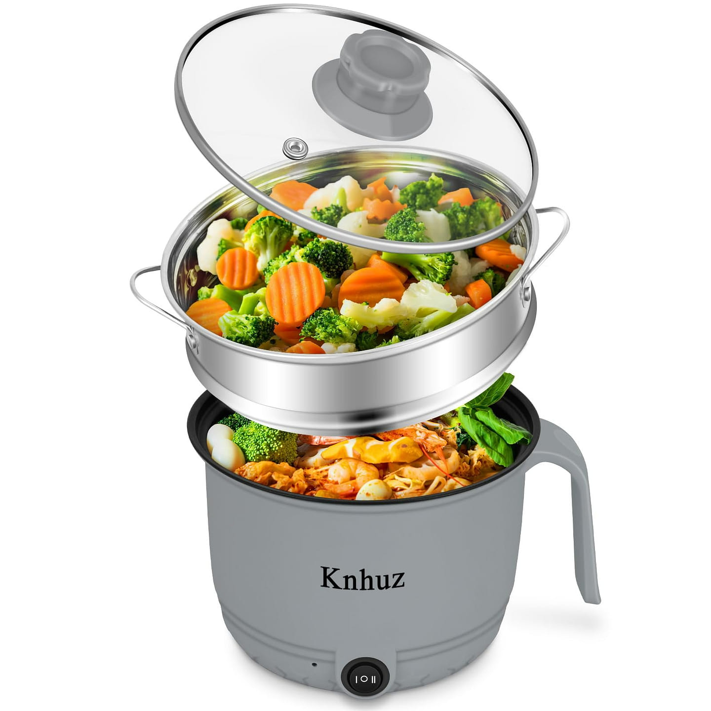 Hot Pot Electric With Steamer,Rapid Ramen Cooker 1 each