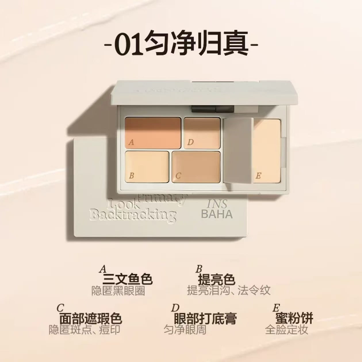 INSBAHA Primary Multi effect concealer Plate # 01 1 box