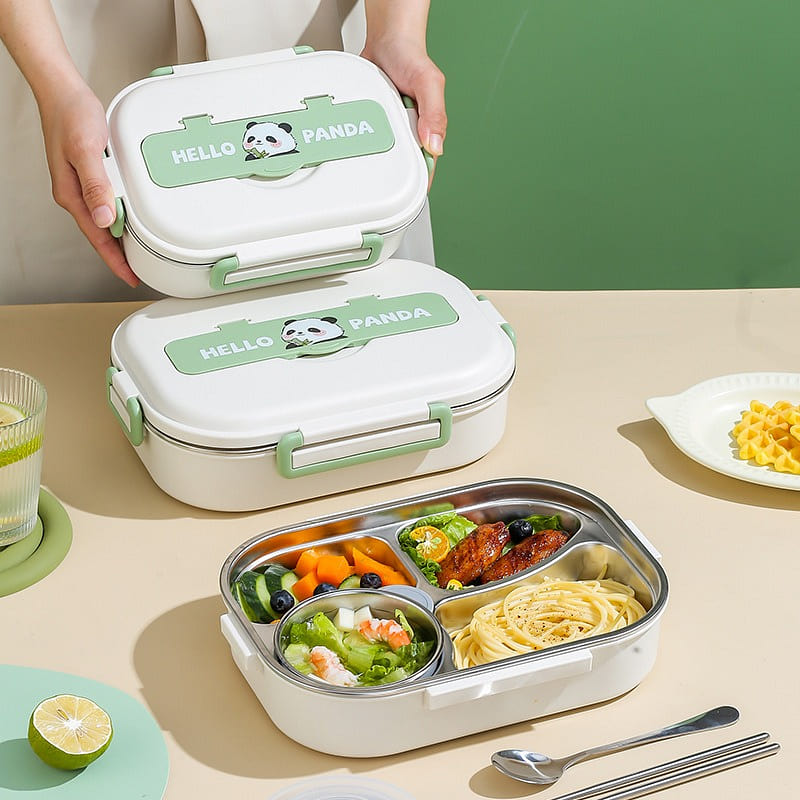304 Stainless Steel Insulated Lunch Box Microwave Oven Heating Lunch Box 1 box