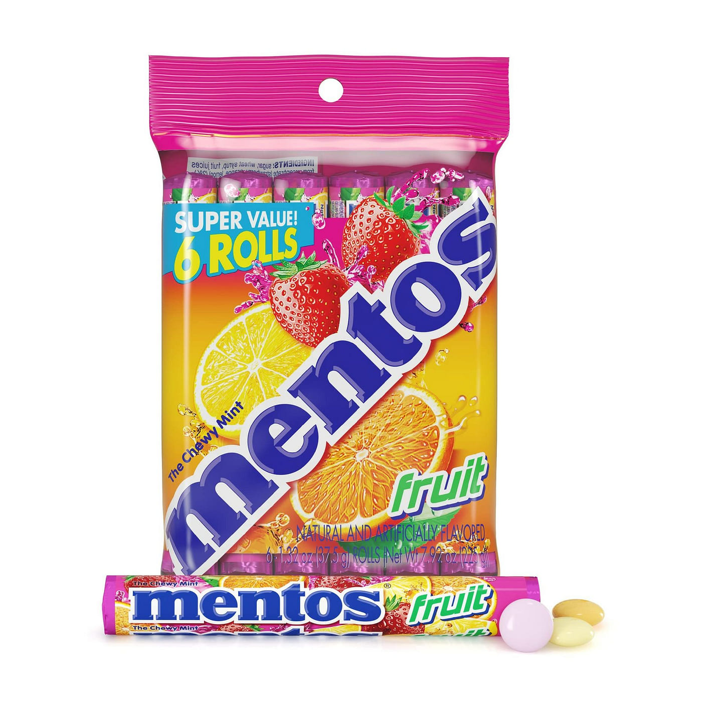 Halloween Trick or Treat Candy, Mint Chewy Roll, Fruit, Individually Wrapped 1 each