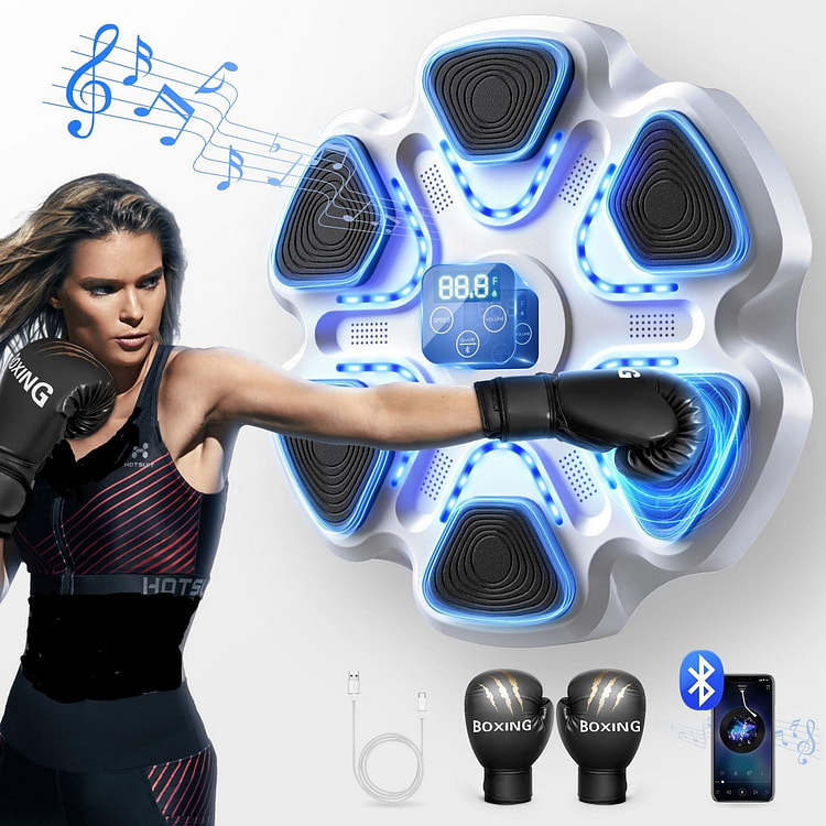 Music Boxing Machine With Gloves, White
