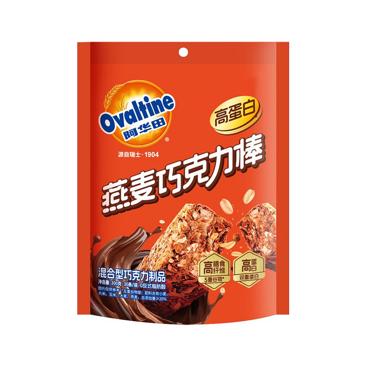 阿华田燕麦巧克力棒高纤燕麦棒营养代餐早餐300g 300 克