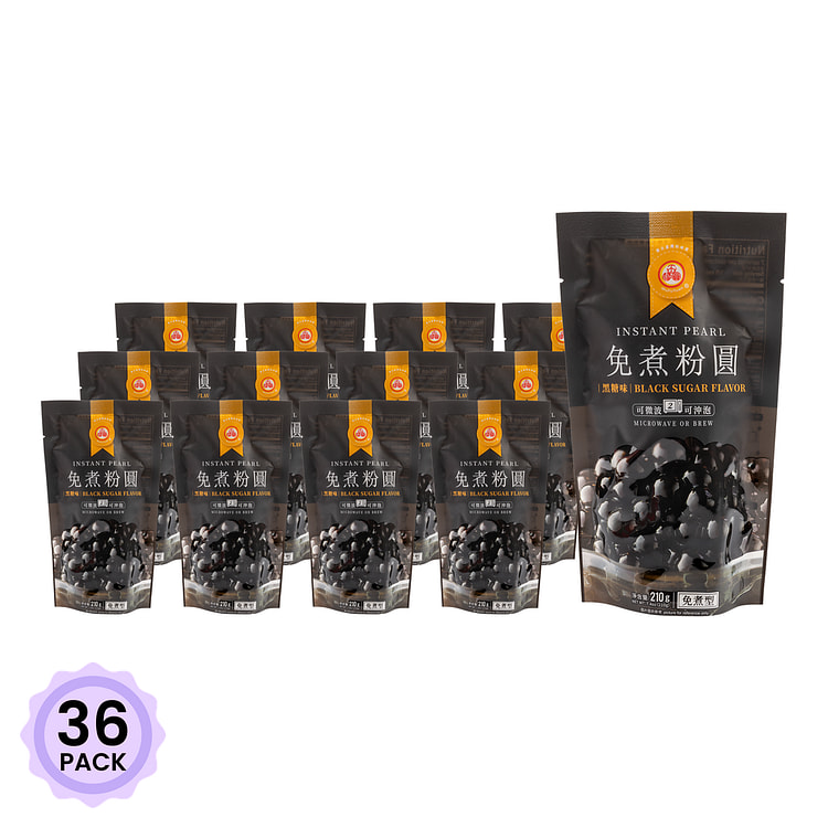 五福圆 免煮珍珠粉圆 黑糖味 210 克*36 包
