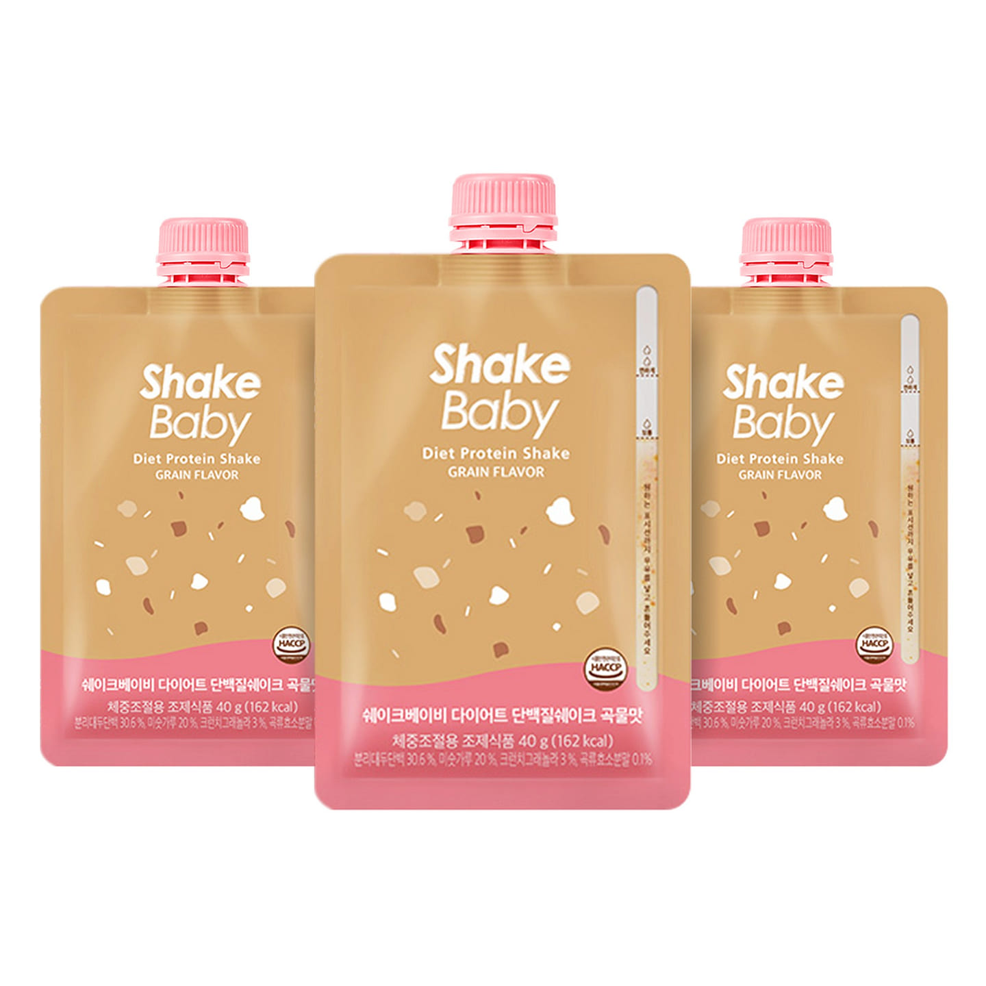 韩国 SHAKE BABY 震动宝宝饮食蛋白奶昔 Grain Flavor 40gX3杯 3 个