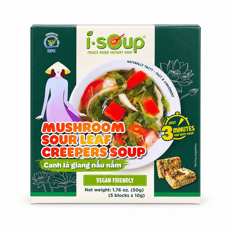 Isoup Canh Lá Giang Nấu Nấm 10 g*5 gói