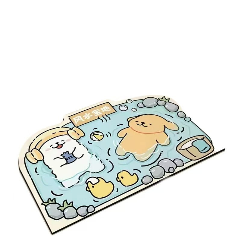 Line Dog Bathroom Mat Toilet Non-slip Diatom Mud- Feng Shui Treasure 80*120cm1Pc 1 count