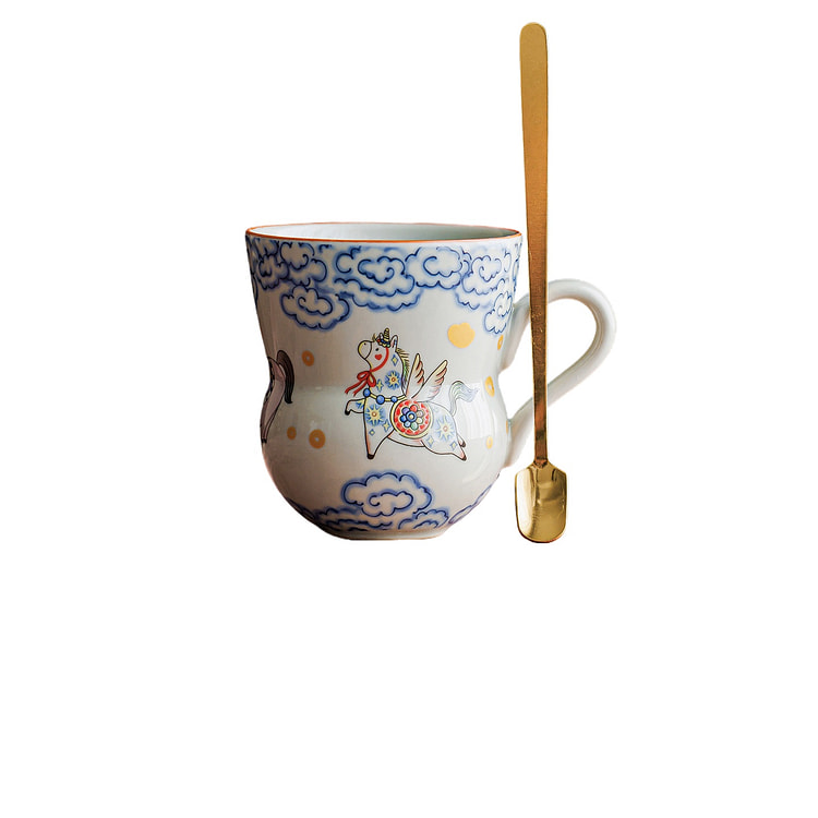Yuma Qingyun Waist Coffee Cup + Spoon 10*9 Cm 1 box