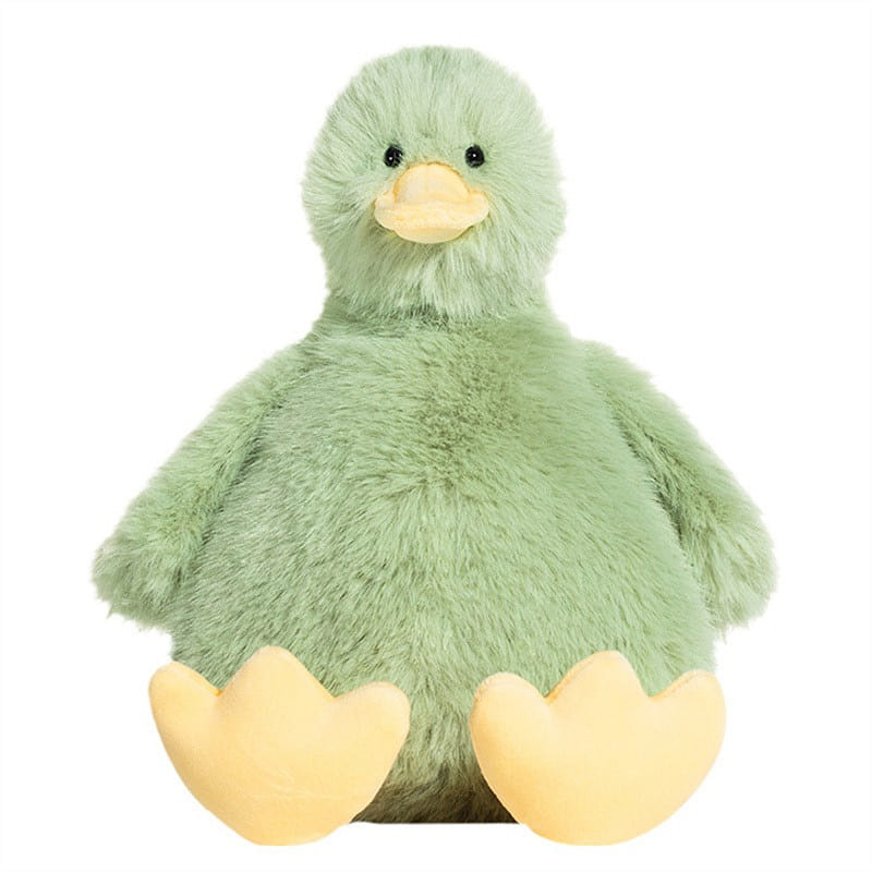Ladom Duck Duck Plush Toy Birthday Gift Furry Anti-Real Doll-Green 30CM 1 count