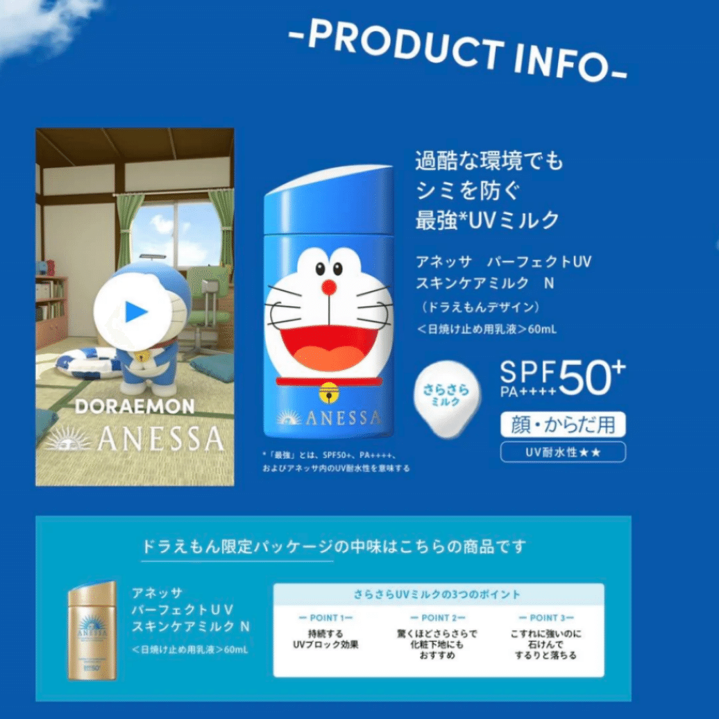 ANESSA Sunscreen Gold x Doraemon 1 count