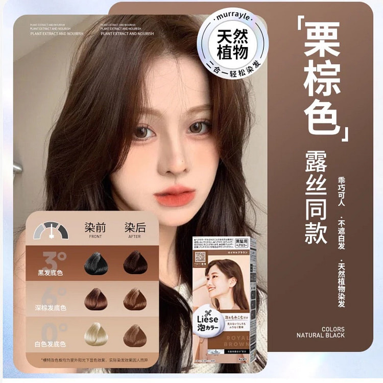 花王Kao泡沫染发剂Prettia 色号 皇家棕
