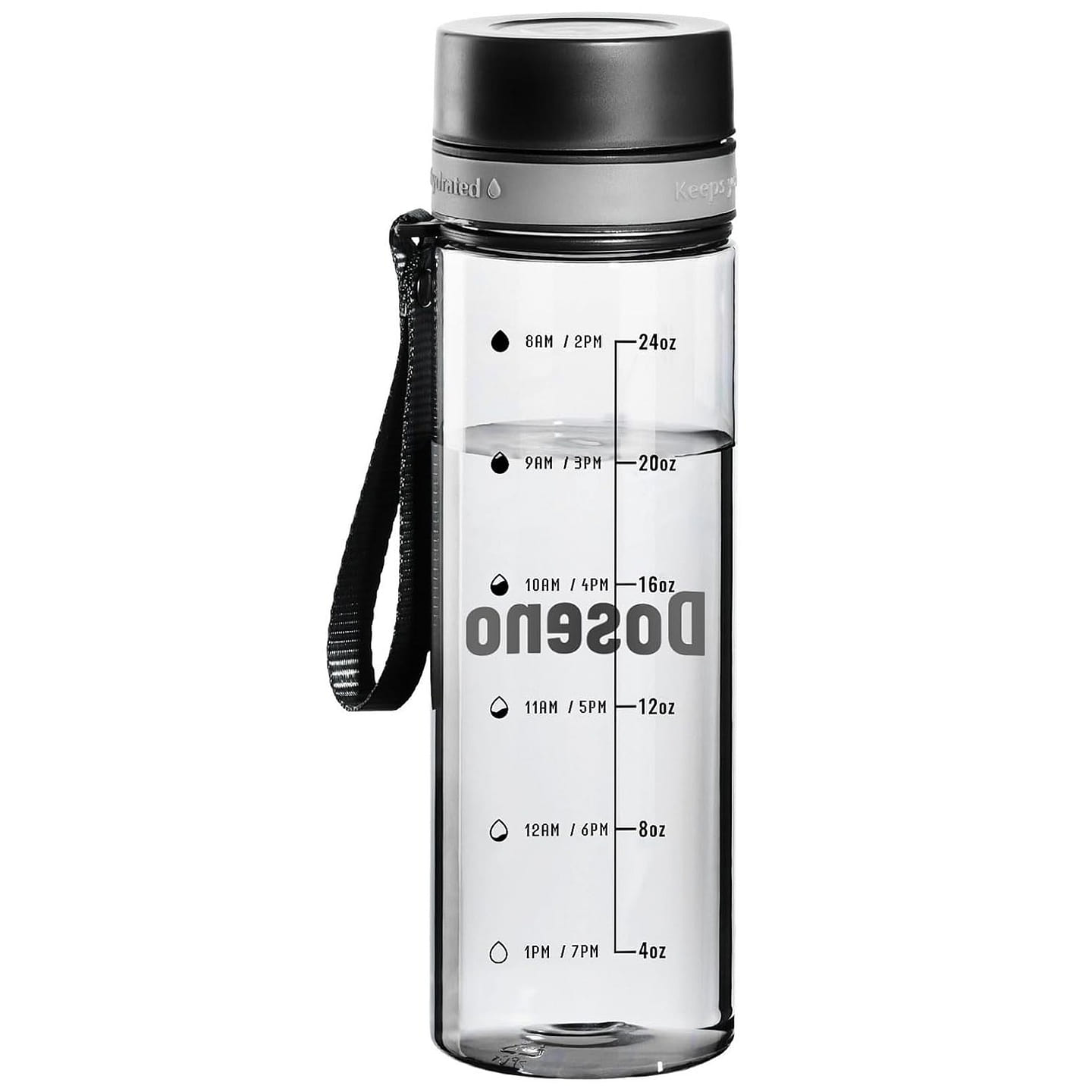 28OZ black transparent water bottle, reusable 28 fl.oz