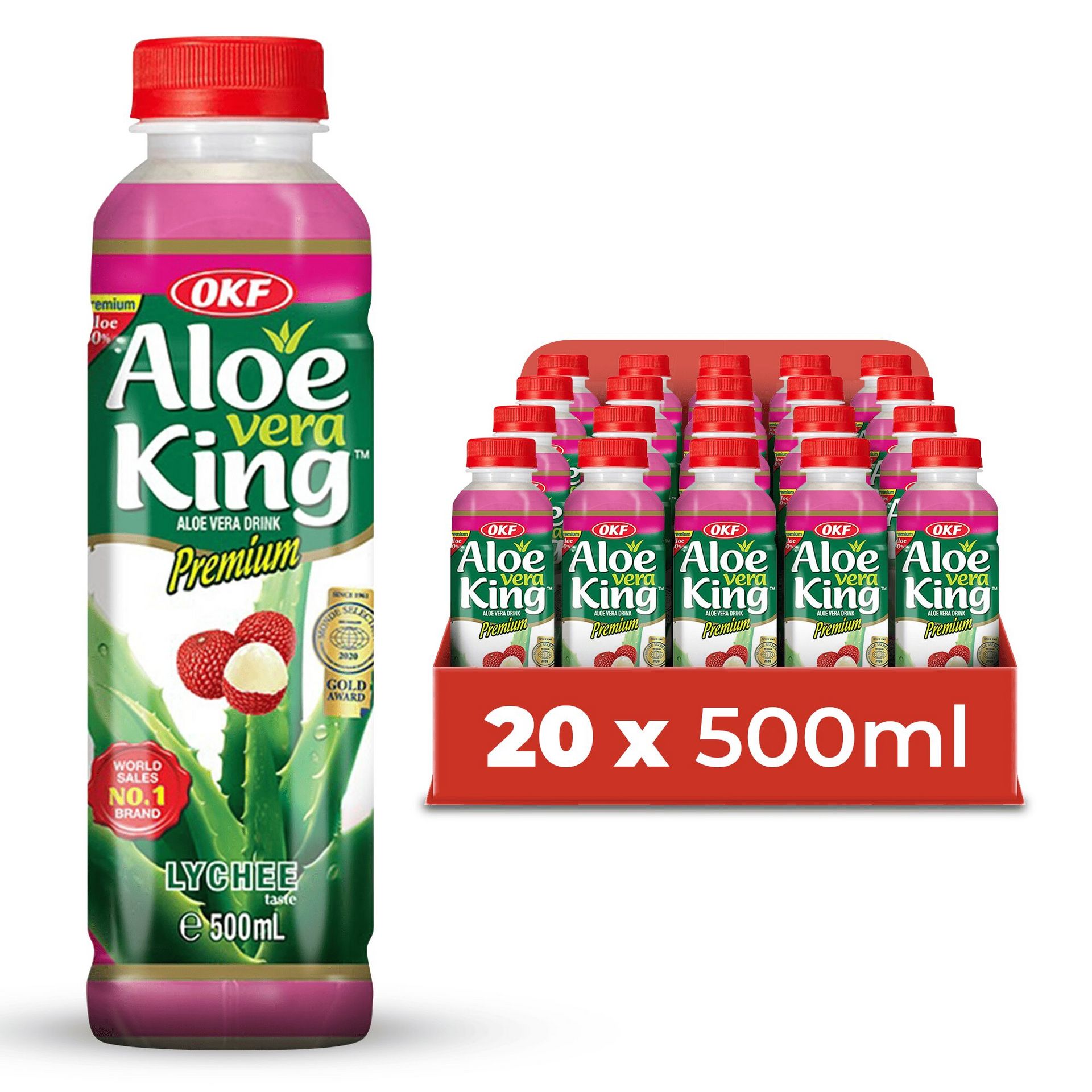 OKF アロエベラ ドリンク ライチ ピューレ入り -20パック 16.9 fl.oz