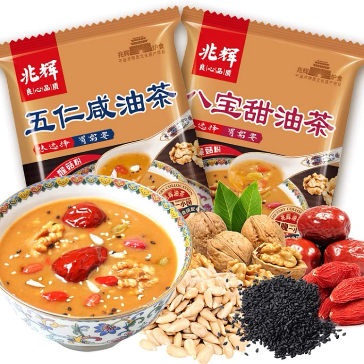 油茶面营养代餐粉八宝甜五仁咸油炒面混合60g*6包