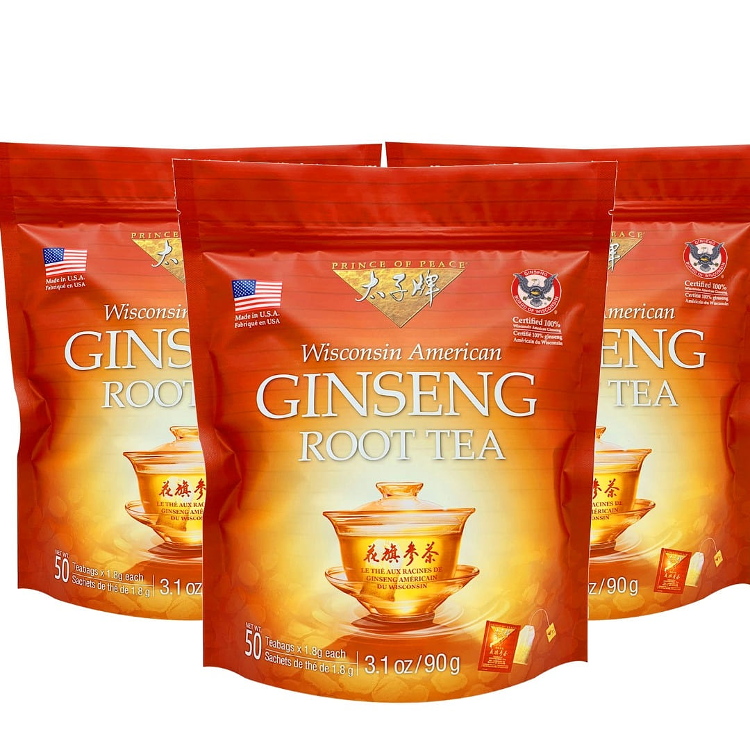 POP American Ginseng Root Tea 50 tea bags x 3packs 1 each