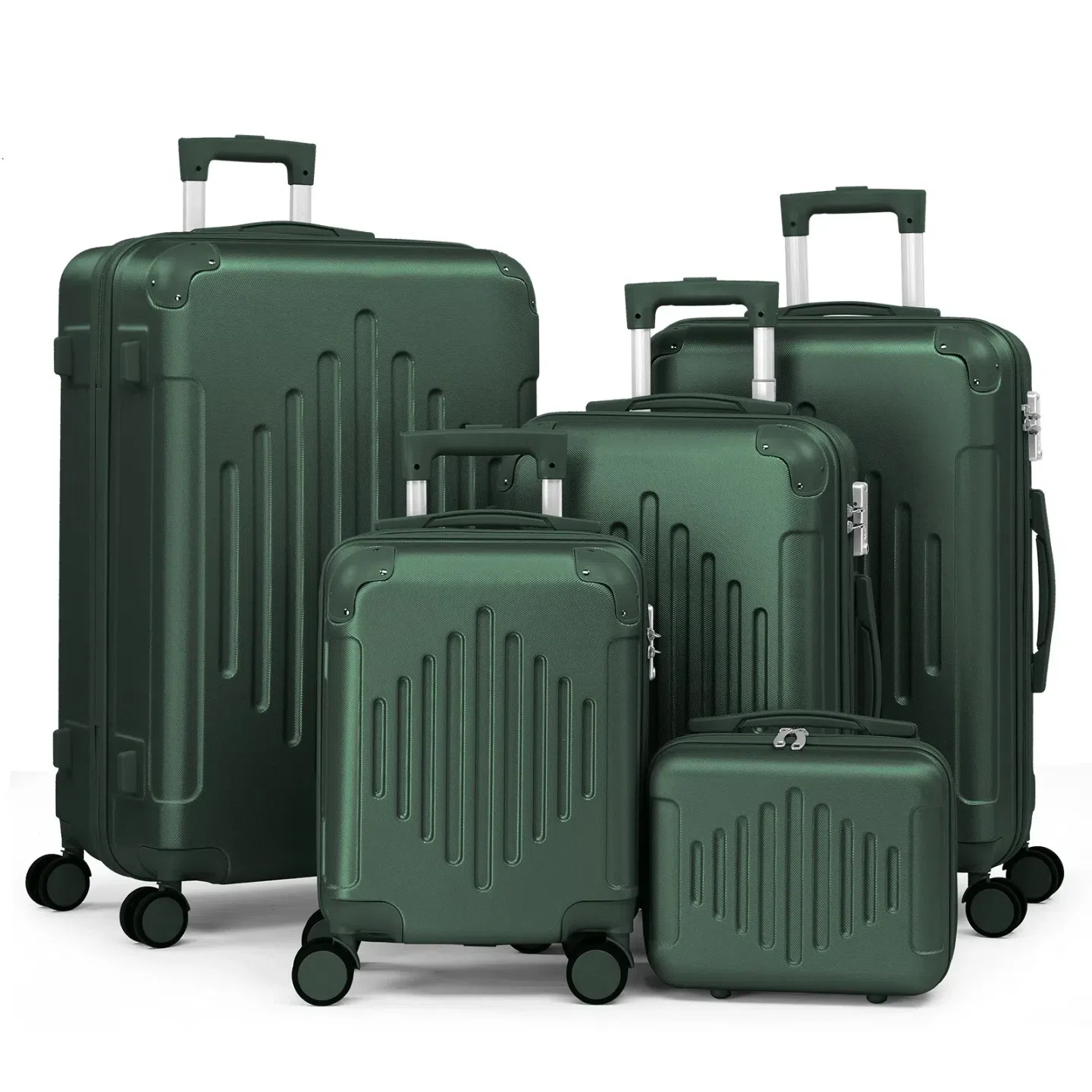Luggage Sets 5 Piece 100% PC Ultra Tough Hardside 5 box