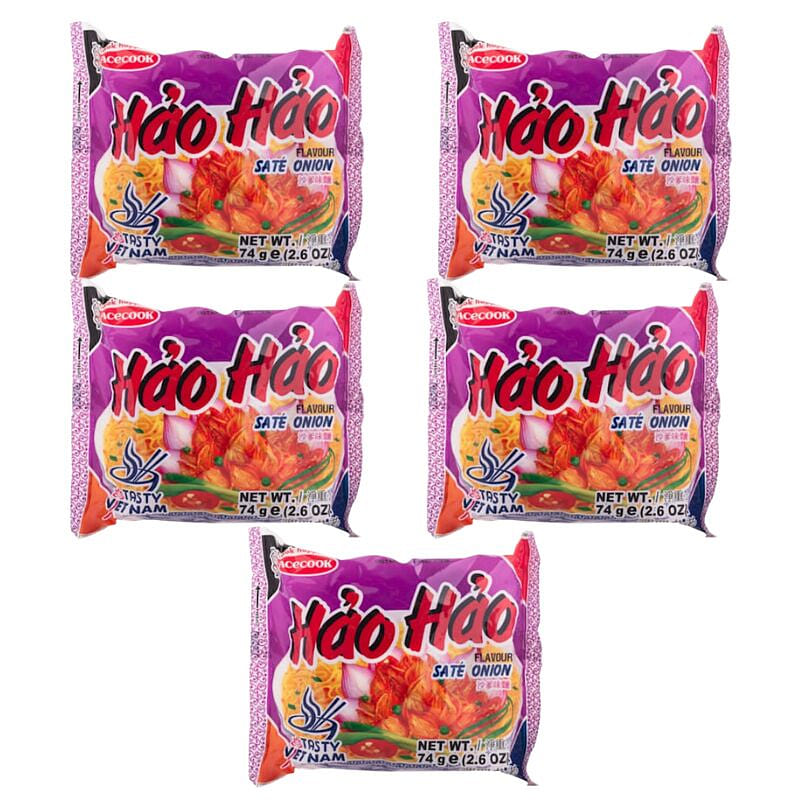 [ACECOOK] Hao Hao Sate Onion Noodle - pack of 5 2.6 oz