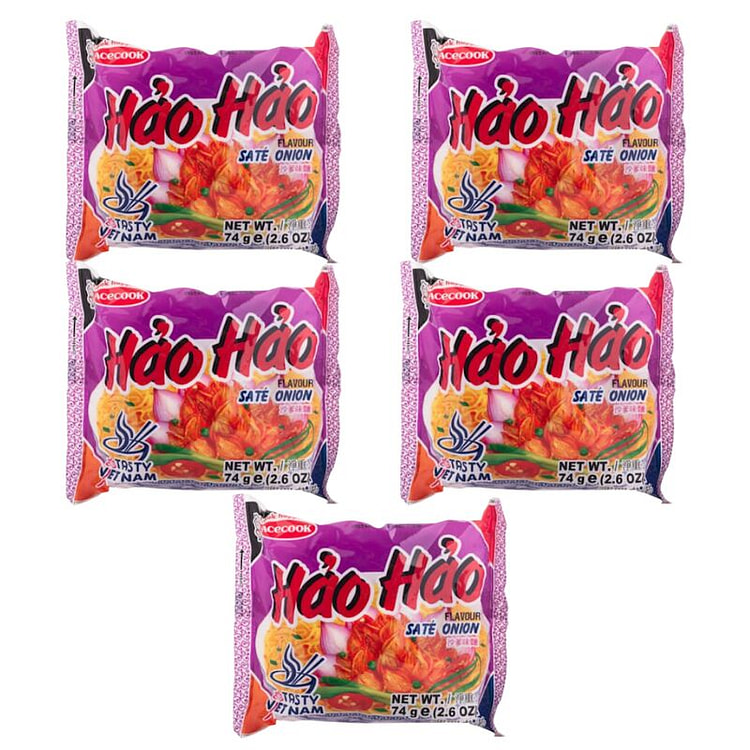 Acecook HAO HAO SATE ONION NOODLE pack of 5