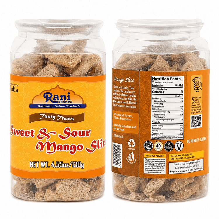 Rani Sweet & Sour Mango Slice Candy 4.55oz 1 pack