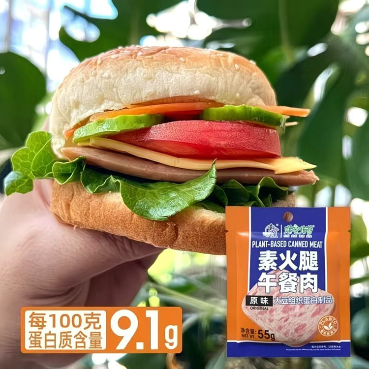 素莲素火腿午餐肉大豆蛋白制品55g*1包 55 克