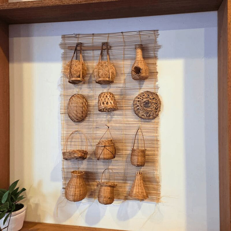 Tet & New Year Set Mini Basket With Bamboo Blind