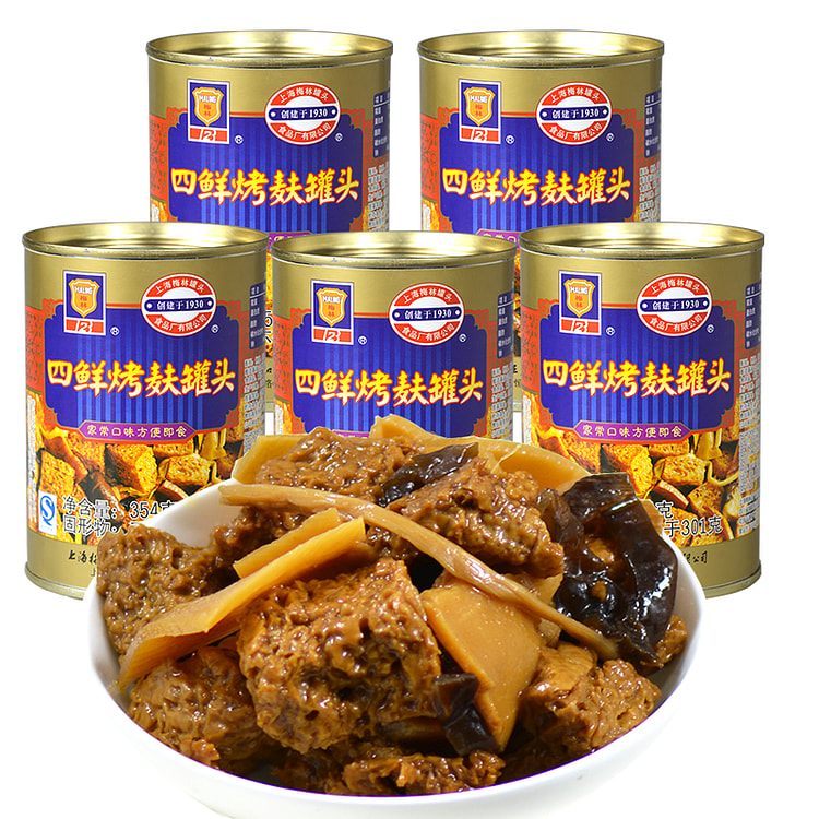 梅林四鲜烤麸罐头面筋烤夫速食