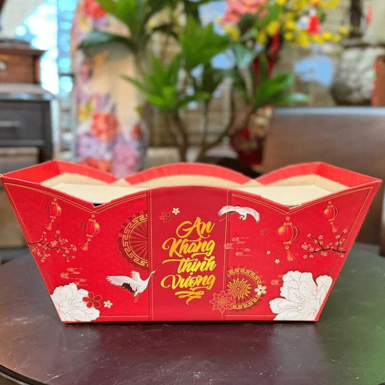 Tet & Lunar New Year Gift Basket Box (Red) 1.8 lb*2 counts