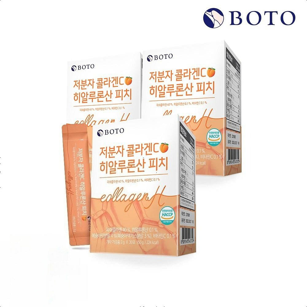 BOTO Collagen C Hyaluronic Acid Peach 2gX30ea 3box 1 each