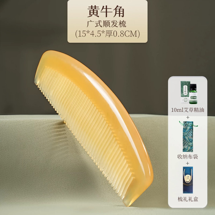 Female specific natural cow horn comb