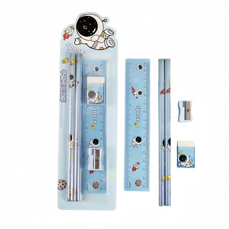 Cartoon Pencil Stationery Set-Space Astronaut Blue 1 count