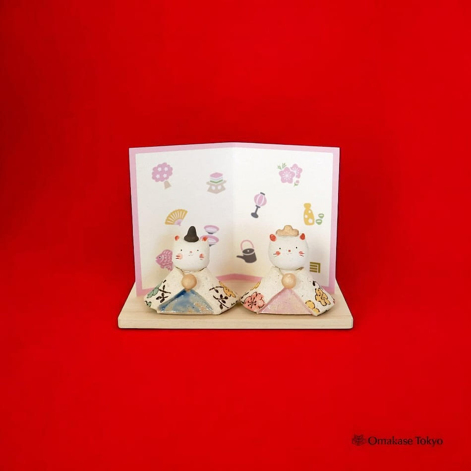 Miyoshi Shikki Honpo Compact Hinamatsuri Cat Dolls 680 g