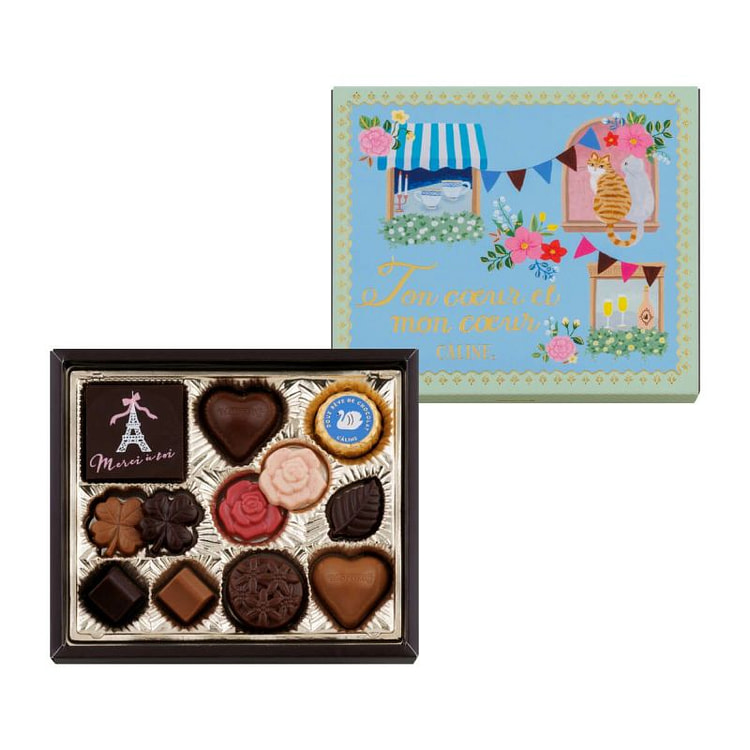 モロゾフ ブルーフローラル バレンタインチョコレート 12 個入り 1 各