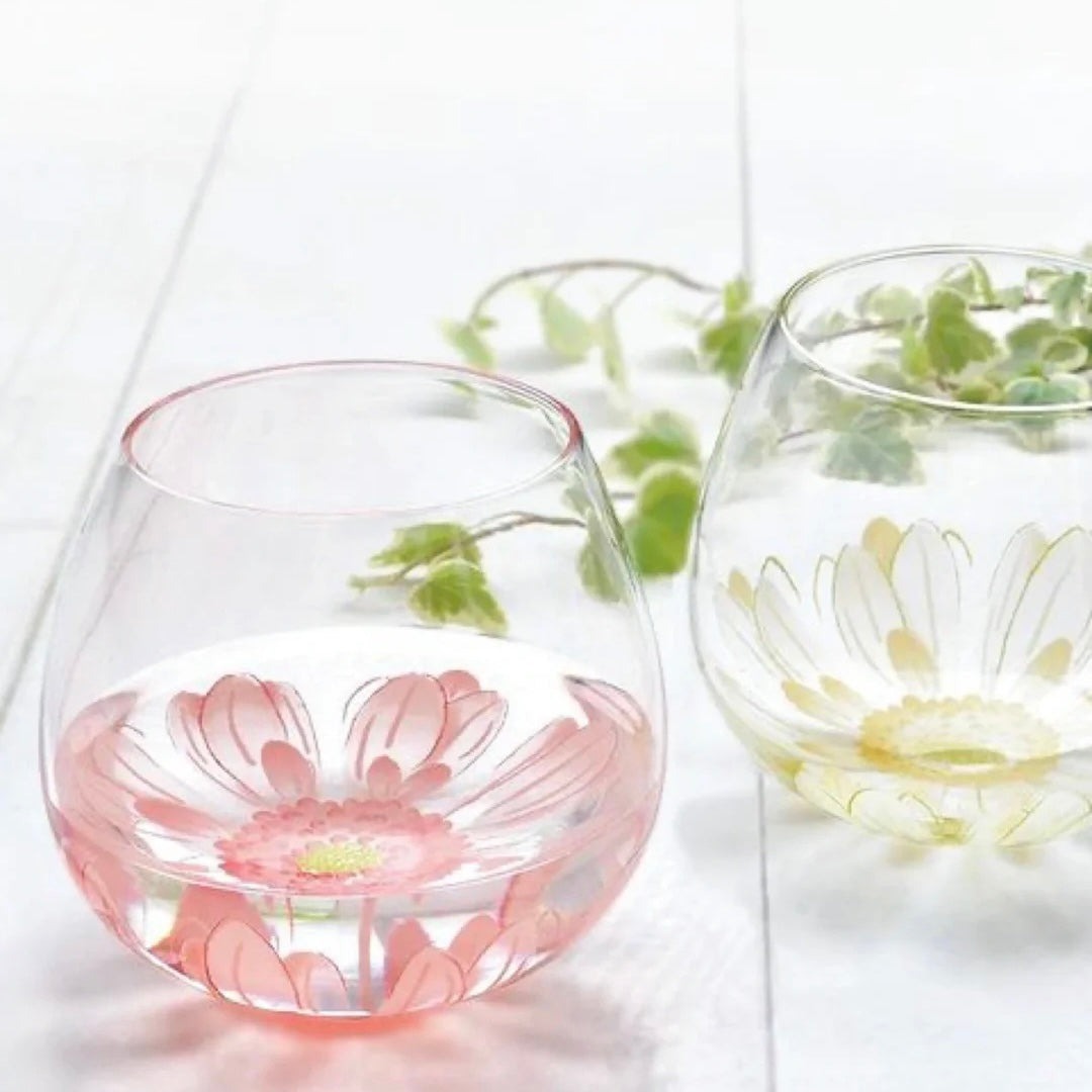 Toyo-Sasaki Flower Tumbler Glass Pair set（Gift Box） - Weee!