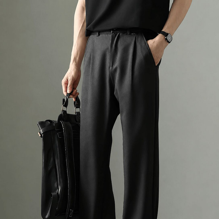 Men's Black Wrinkle-Resistant Straight Pants 1 count