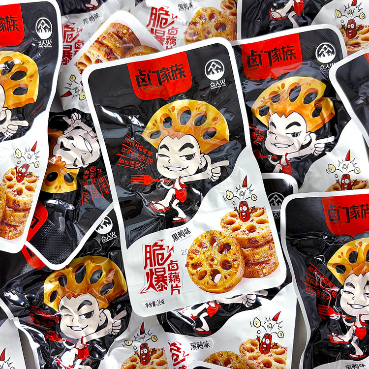 卤门家族藕片黑鸭味10包*1箱 1 箱