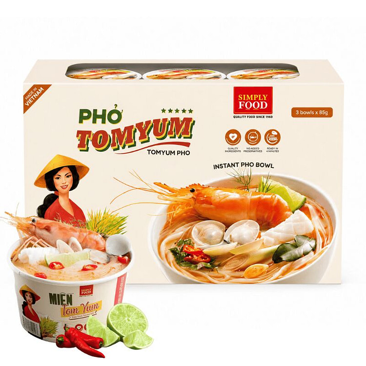 Simply牌冬阴功味速食粉丝(9包) 55 克
