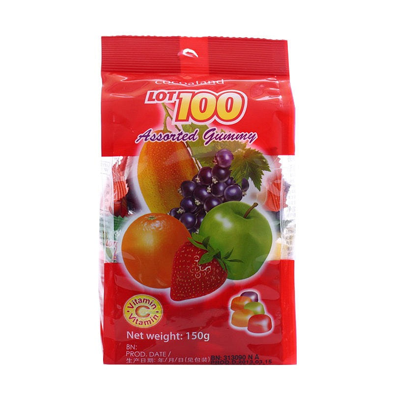 Lot 100 Fruit jelly 5 mixed fruit flavors 150g 150 g