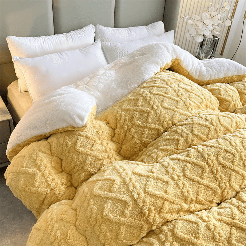 Lullabuy Soft Super Thick Winter Warm Blanket Yellow 150 x 200cm 4kg 4000 g