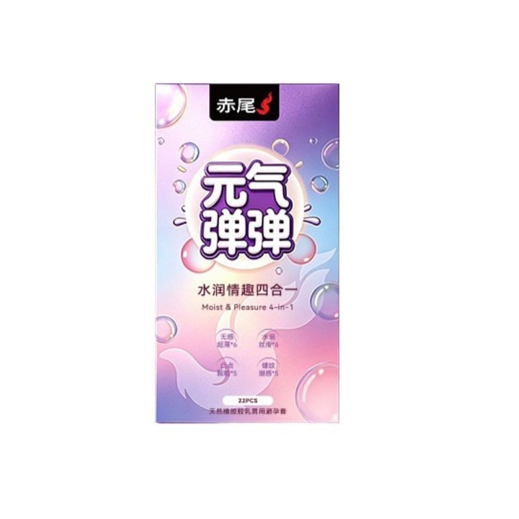 Chiwei 4-in-1 Luxury Hyaluronic Condoms 22pcs 1box 1 count