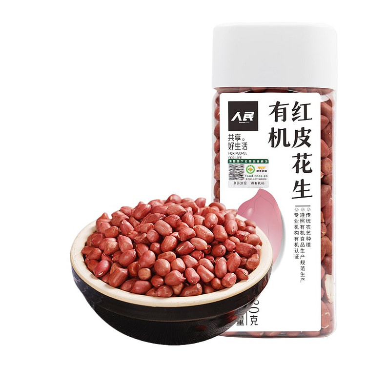 人民食品有机红皮花生320g*1瓶