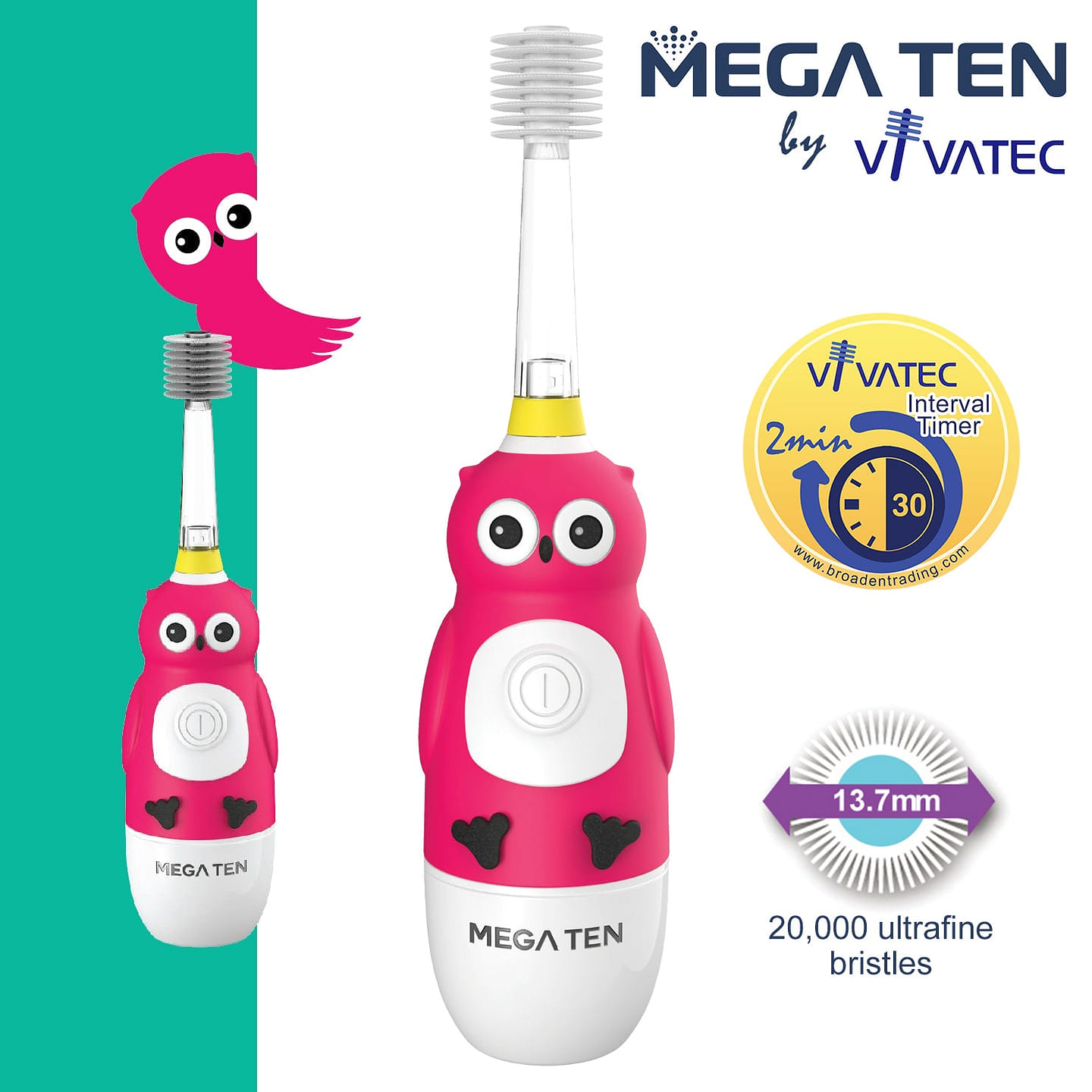 MEGA TEN 360 Sonic Toothbrush - Owl 1 each