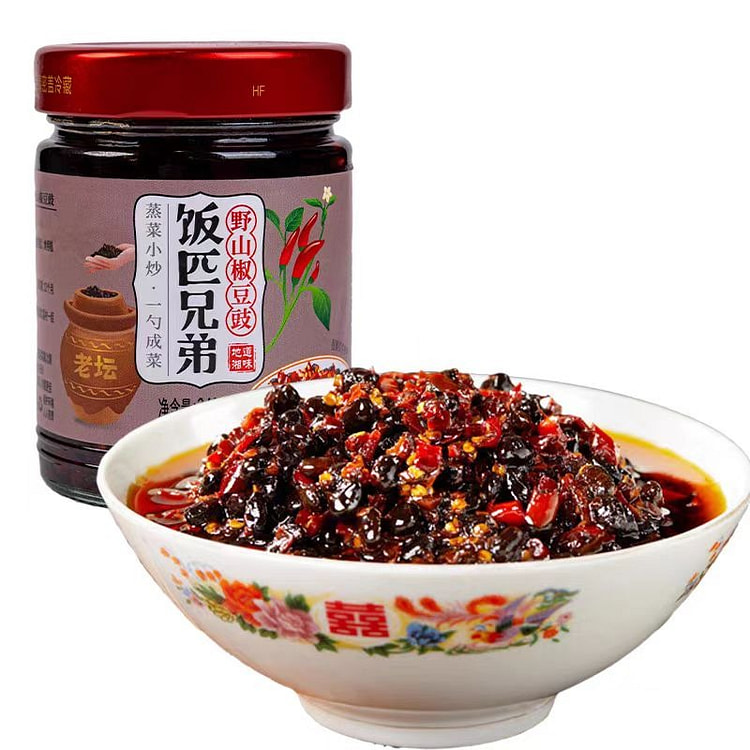 饭匹兄弟野山椒豆豉酱风味豆豉辣椒酱240g*1瓶