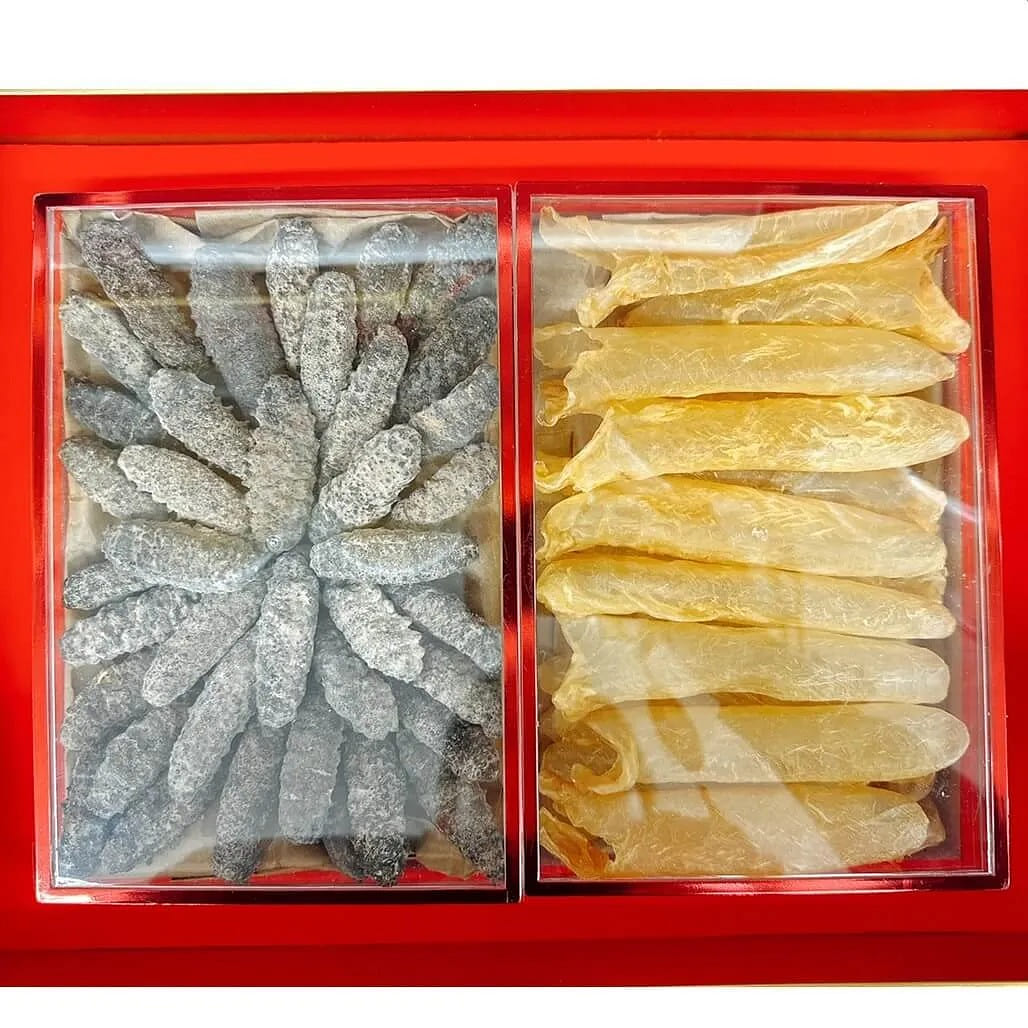 Wild Caught Dried Sea Cucumber Plus Fish Maw Premium Gift Box Set Success 20 oz
