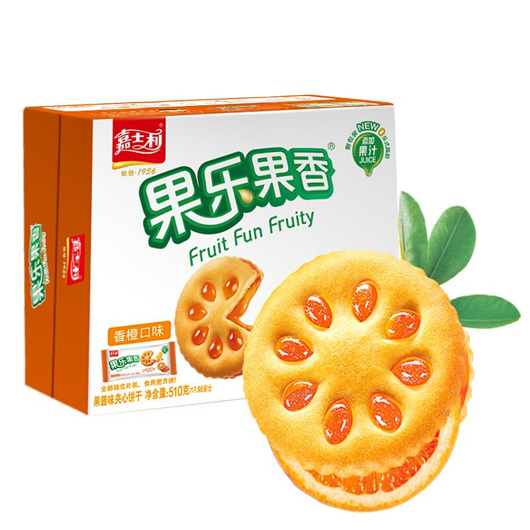 嘉士利 果乐果香 果酱夹心饼干（香橙味） 510 克