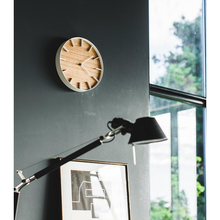 Wall Clock - Steel + Wood Ash