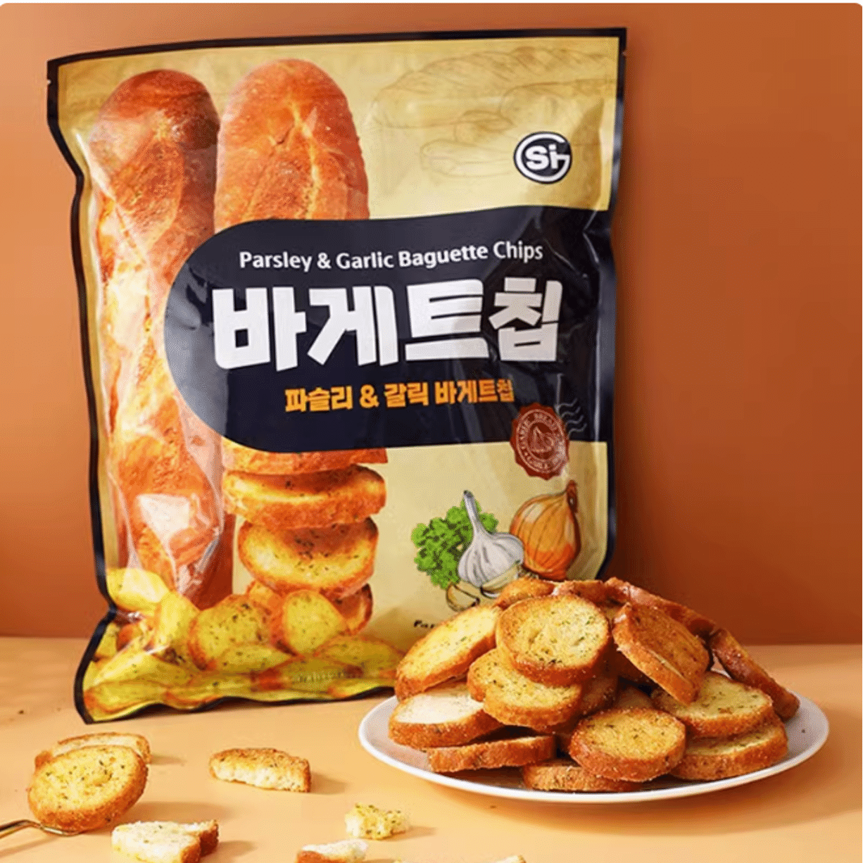 韩国SI蒜香黄油面包干烤面包脆片440克1袋 1 份