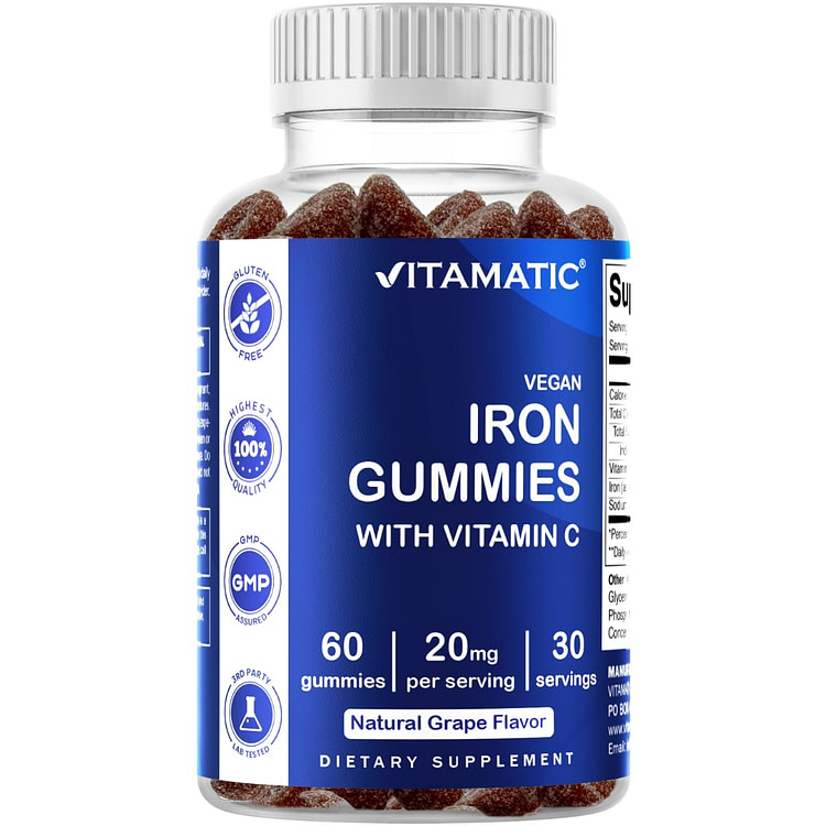 Iron 20mg with Vitamin C - 60 Vegan Gummies