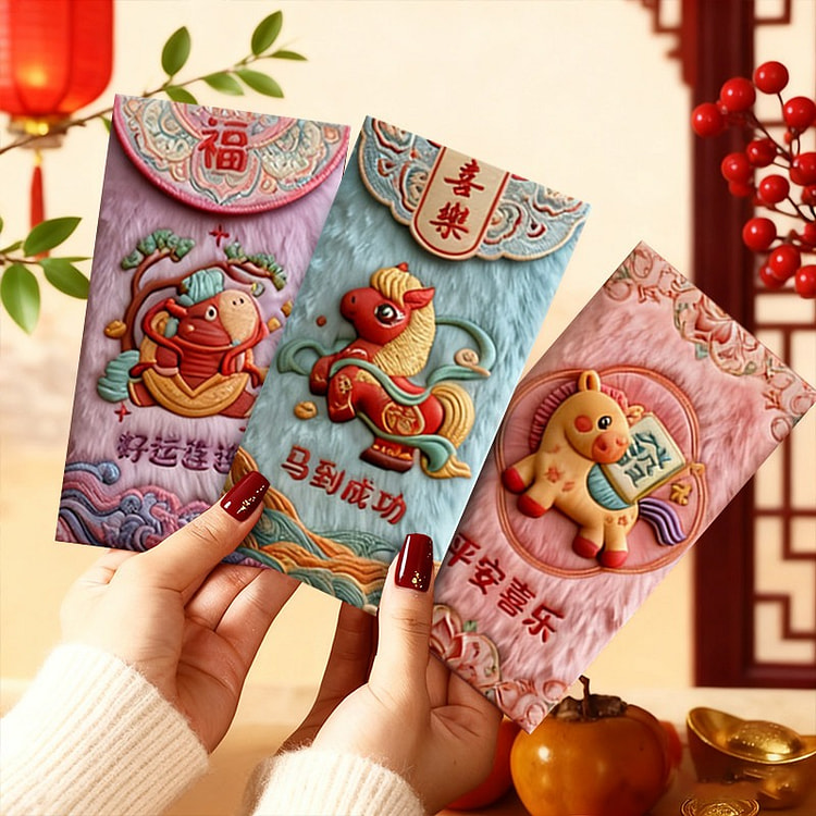 2026爆款 马年福包 平面卡通红包 18 个