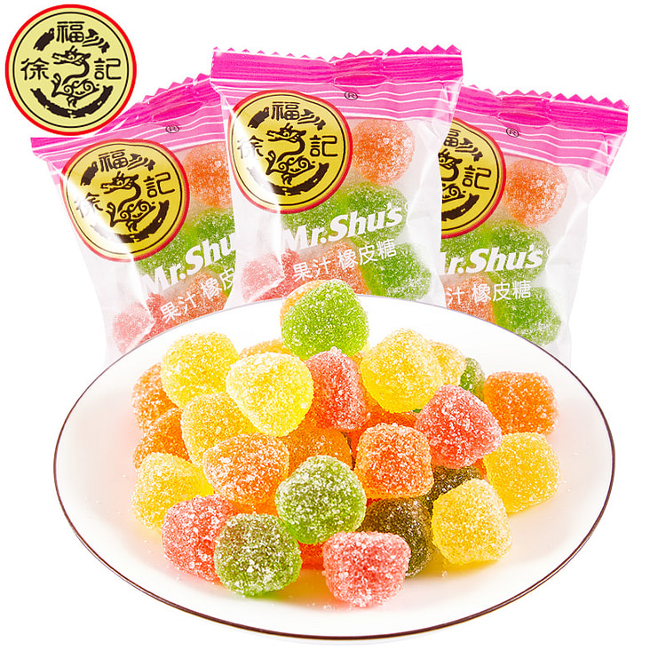 徐福记果汁橡皮糖小果粒形散装 200g*1盒装